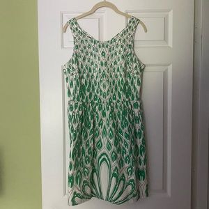 Green print dress